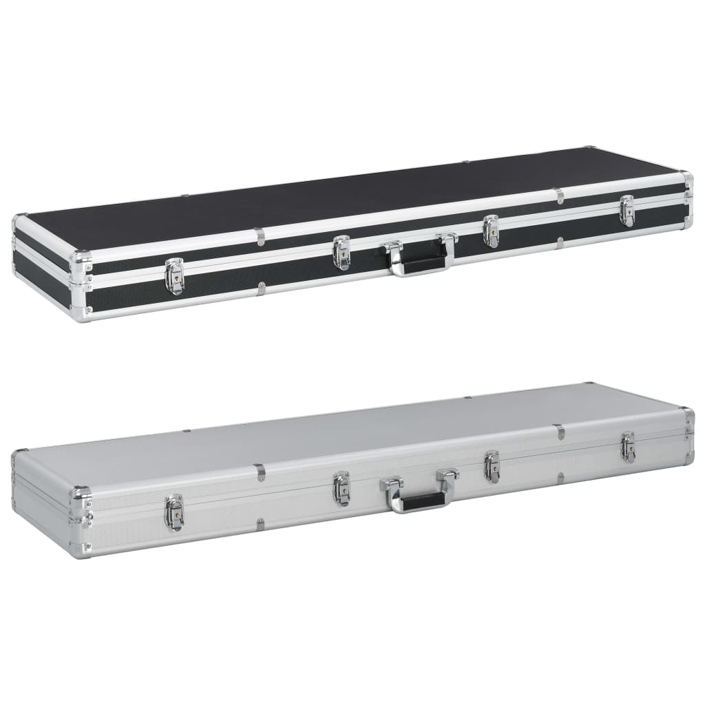 vidaXL Gun Case Aluminum Mature Storage Weapon Pistol Case Box Black/Silver